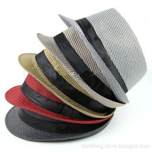 Fashion Plaid Men's Straw Panama Beach Sun CapNew
